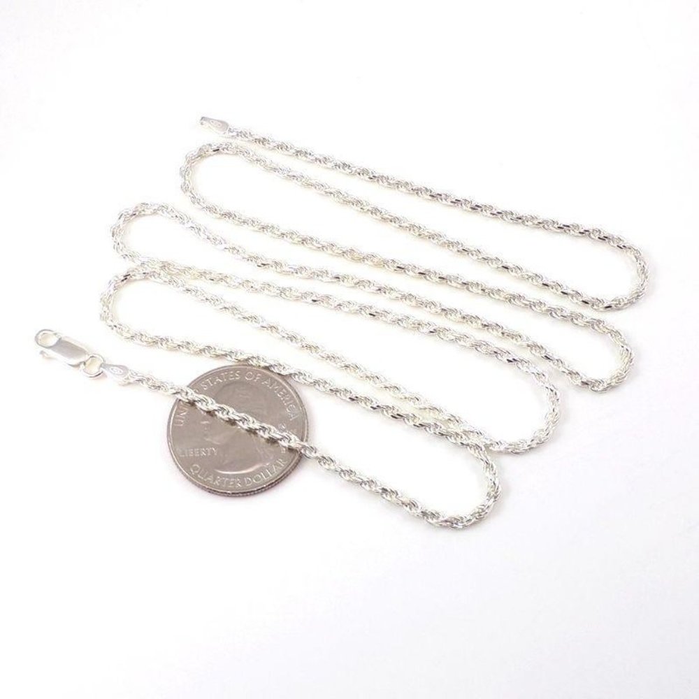 New Solid Sterling Silver Twisted Rope Chain Link… - image 4
